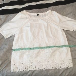 Petite Large Eyelet Off the Shoulder Talbots top